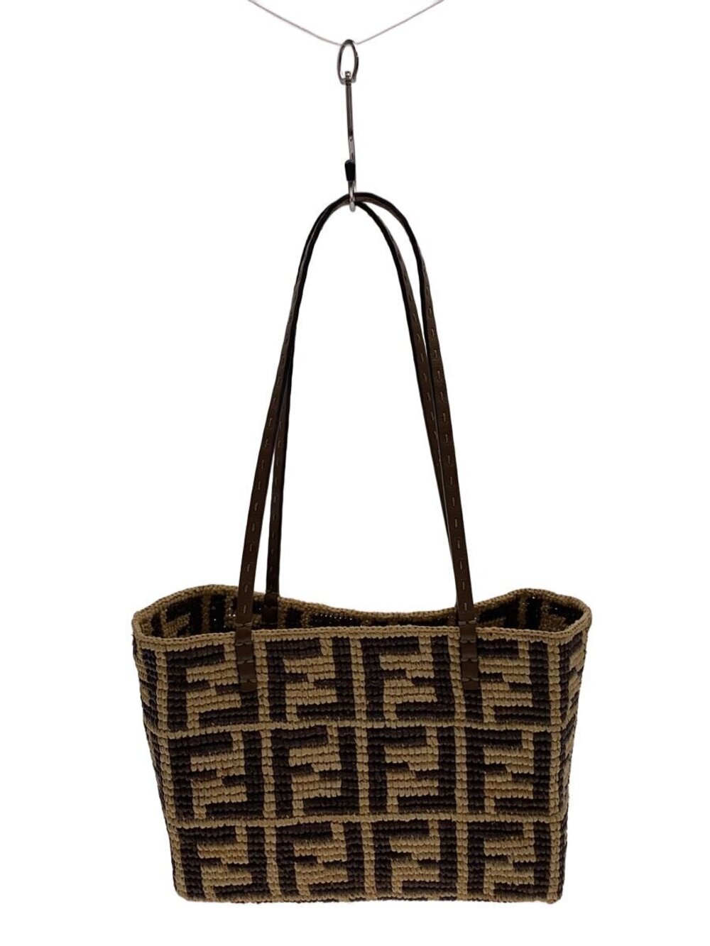 Fendi Zucca FF Canvas Tote Bag tobacco brown